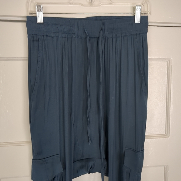 Ruti Silky Drop Crotch Cargo Pants Sz 1 Blue 27X25 Modern Jogger High Waist - Picture 3 of 12
